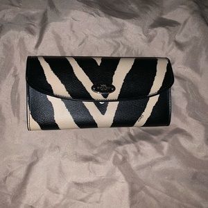 Coach Zebra Clutch With Removable Wallet